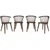 Image de Lot de 4 chaises noyer à barreaux en bois et contreplaqué