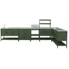 Image de Cuisine d'extérieure 5 modules avec barbecue charbon inox vert