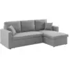 Image de Canapé d'angle convertible réversible 3 places, gris clair
