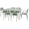 Image de Table de jardin pliante métal 2 fauteuils 4 chaises vert