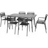 Image de Table de jardin pliante métal 2 fauteuils 4 chaises anthracite