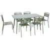 Image de Table de jardin pliante métal 6 chaises vert