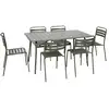 Image de Table de jardin pliante métal 6 chaises kaki