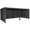 Image de Pergola bioclimatique aluminium et acier 6x3m, 4 stores 3m anthracite