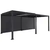 Image de Pergola bioclimatique aluminium et acier 6x3m, 2 stores 3m anthracite