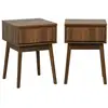 Image de Table de chevet avec un tiroir noyer (lot de 2)