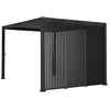 Image de Pergola bioclimatique 3x4m + 3 persiennes verticales 100cm anthracite
