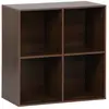 Image de Module de rangement décor bois noyer 4 compartiments
