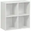 Image de Module de rangement décor bois blanc 4 compartiments