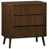 Image de Commode 3 tiroirs, décor strié noyer