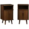 Image de Lot de 2 tables de chevet 2 portes coulissantes + 1 niche noyer