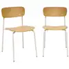 Image de Chaise vintage effet frêne et pieds métal beige (lot de 2)
