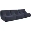 Image de Chauffeuse tissu effet alpaca 3 places bleu nuit