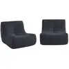 Image de Chauffeuse tissu effet alpaca 2 places bleu nuit
