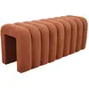 Image de Banc, bout de lit blanc contemporain tissu orange, design