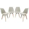 Image de Lot de 4 chaises scandinaves revêtement bouclette texturée blanc