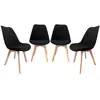 Image de Lot de 4 chaises scandinaves velours côtelé noir