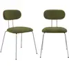 Image de Chaise décor bois courbé teinté noyer et tissu kaki