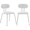 Image de Chaise décor bois teinté noyer et tissu déperlant blanc