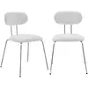 Image de Chaise décor bois courbé teinté chêne et tissu blanc