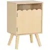 Image de Table de chevet enfant décor bois naturel 1 porte, pieds bois de pin