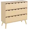 Image de Commode enfant décor bois naturel 3 tiroirs, pieds bois de pin