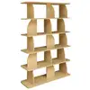 Image de Etagère, bibliothèque exotique décor bois chêne 5 niveaux, séparateurs