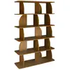 Image de Etagère, bibliothèque exotique décor bois noyer 5 niveaux, séparateurs