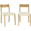 Image de Chaise bohème bois d'hévéa naturel et tissu (lot de 2)
