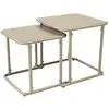 Image de Table gigogne extérieure carrée en acier 45cm beige