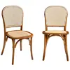 Image de Chaise en bois effet noyer et rotin naturelles (lot de 2)