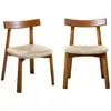Image de 2 chaises scandinaves bois effet noyer et corde beige