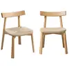 Image de 2 chaises scandinaves bois naturel et corde beige