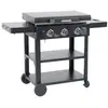 Image de Plancha gaz 3 brûleurs acier inoxydable 12kw avec chariot noir
