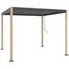 Image de Pergola bioclimatique effet bois aluminium et acier 3x3m