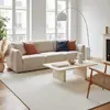 Image de Tapis design ultra doux en fibres recyclées beige 160 x 230 cm