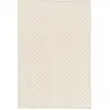Image de Tapis en laine et coton a carreaux fait main doux beige 120 x 170 cm