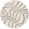 Image de Tapis rond design avec effet relief gris 160 x 160 cm