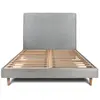 Image de Lit avec tête de lit tapissier bouclette et sommier kit gris 160x200