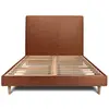 Image de Lit avec tête de lit tapissier bouclette et sommier kit terracotta 16