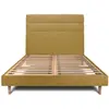 Image de Lit avec tête de lit lignes tissu et sommier kit jaune 140x200