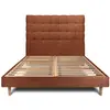 Image de Lit avec tête de lit capitonnée et sommier kit terracotta 160x200