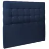 Image de Tete de lit capitonnée velours bleu océan 160x120