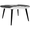 Image de Table basse avec plateau à peinture abstraite argent - l80 cm