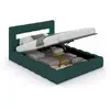 Image de Lit coffre style nuage led 140x190cm velours vert