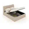 Image de Lit coffre style nuage led 140x190cm velours beige