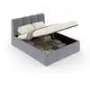 Image de Lit coffre style nuage led 140x190cm velours gris