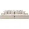 Image de Canapé 4 places assise profonde en velours côtelé beige