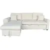 Image de Canapé d'angle convertible 4 places coffre velours côtelé beige