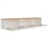 Image de Meuble tv suspendu avec placards 150cm blanc et bois
